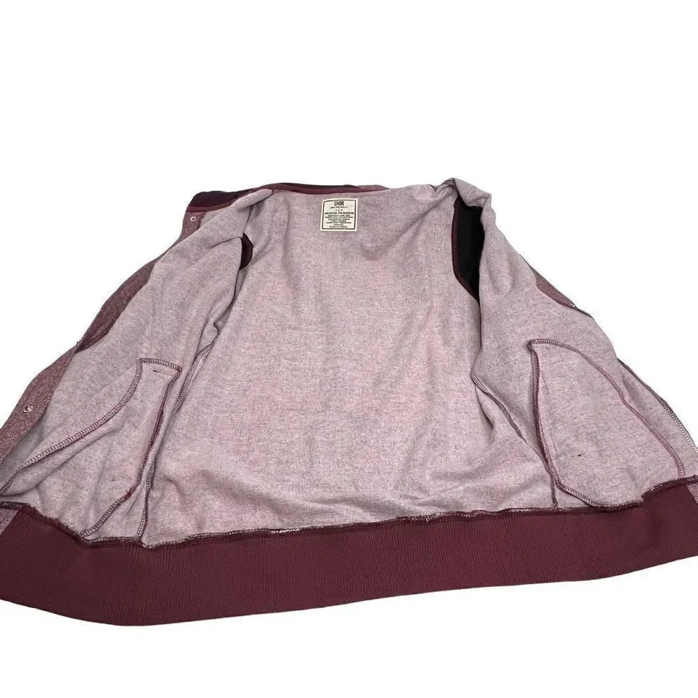 Chor full snap down varsity hoodie size L